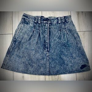 Rare Vintage Nike Acid-Wash Denim Mini Skirt Embroidered Logo size S